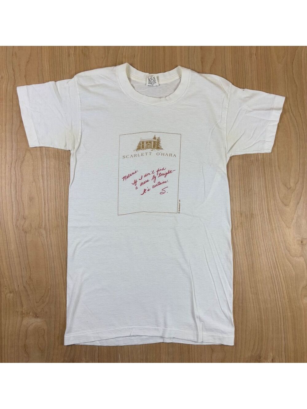 Vintage 80s Scarlett O'hara Stanley Desantis tshirt Gone with the wind single st